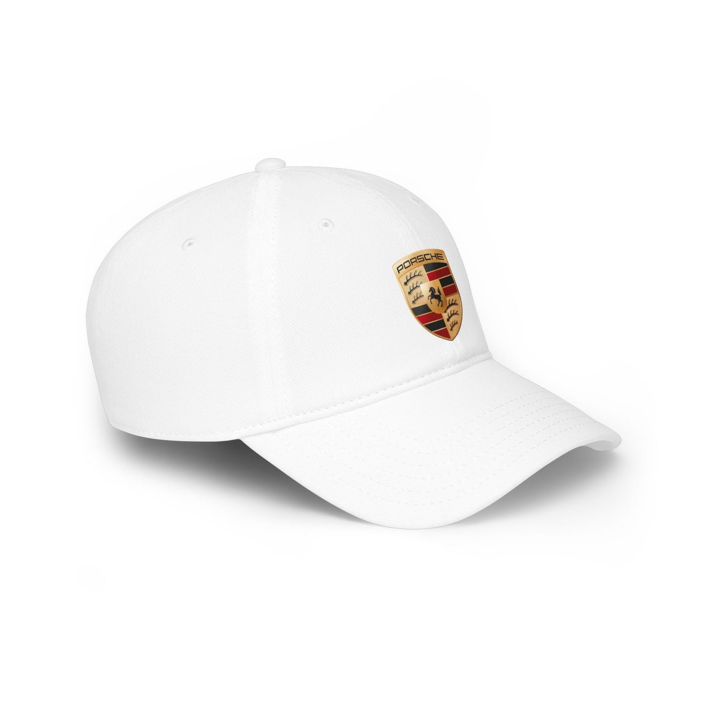 Porsche Crest Red Baseball Cap — Low Profile Auto Enthusiast Hat