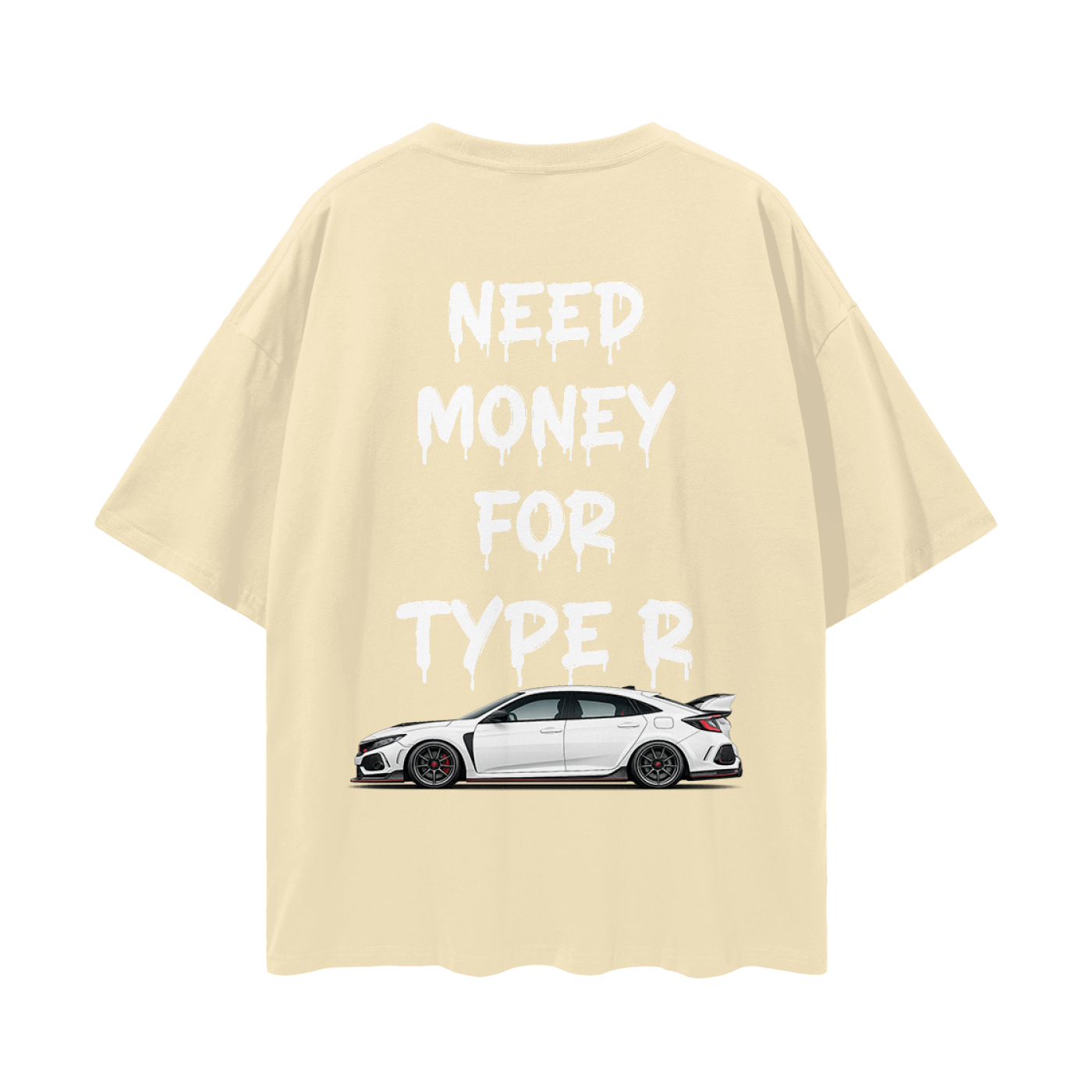 NEED MONEY FOR TYPE R Streetwear Loose Drop Shoulder T-Shirt