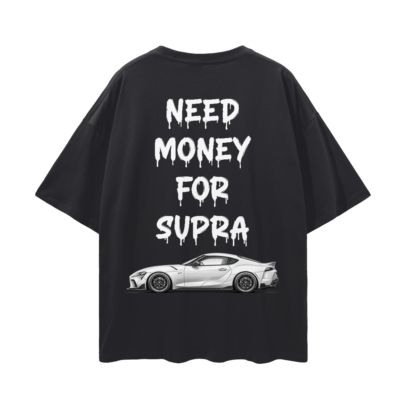NEED MONEY FOR SUPRA Streetwear Loose Drop Shoulder T-Shirt