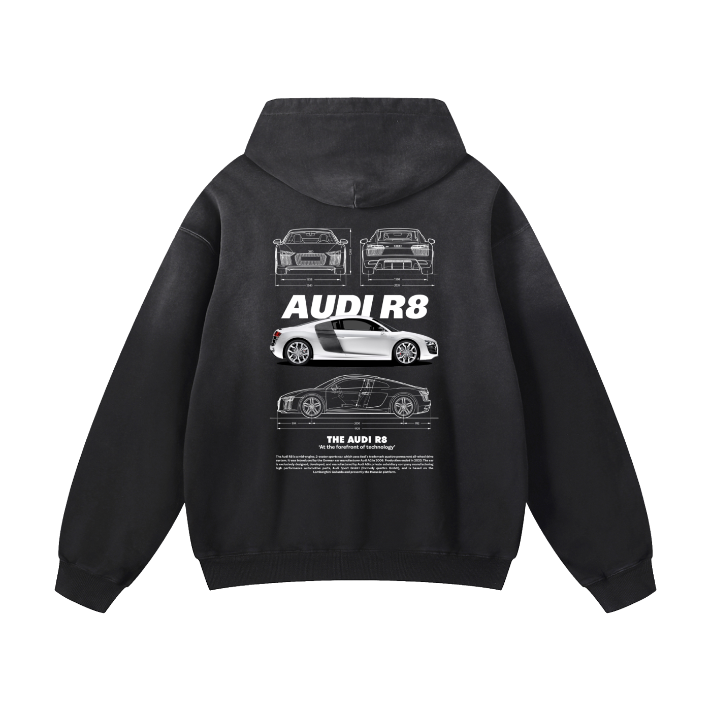 WHITE R8 Heavyweight Sunfade Oversized Hoodie