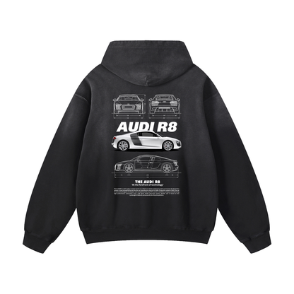 WHITE R8 Heavyweight Sunfade Oversized Hoodie