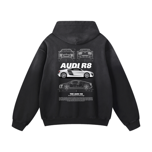WHITE R8 Heavyweight Sunfade Oversized Hoodie