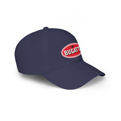 Bugatti Logo Baseball Cap — Vintage Red Oval Car Enthusiast Hat