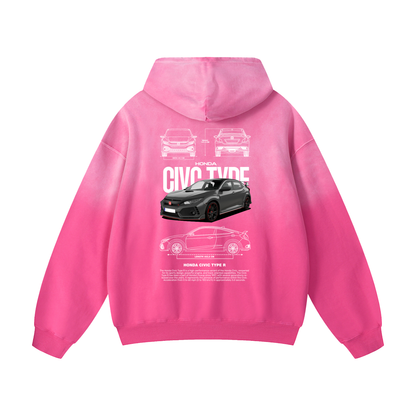 HONDA CIVIC TYPE R Heavyweight Sunfade Oversized Hoodie