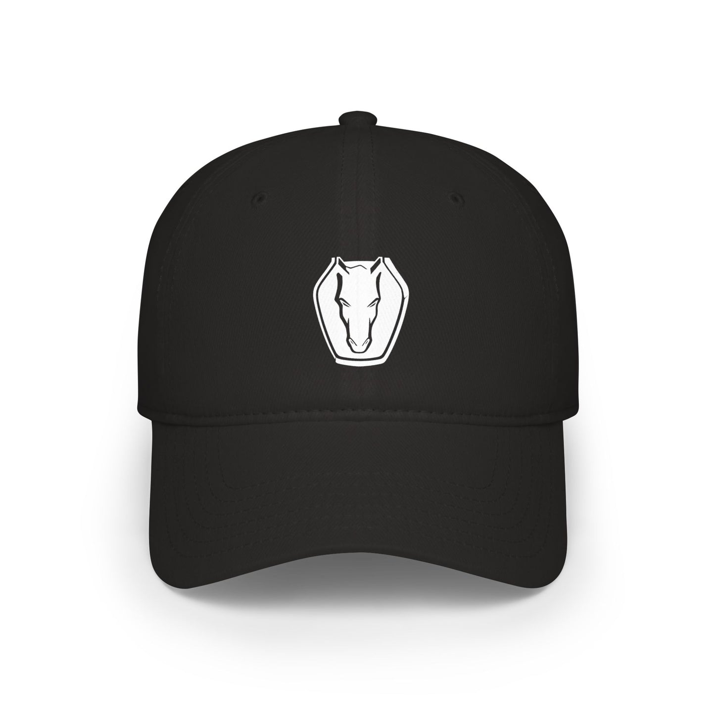 DARK HORSE Baseball Cap with White Horse Head Patch — Equestrian Casual Hat