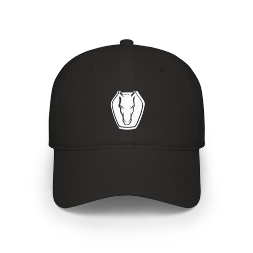 DARK HORSE Baseball Cap with White Horse Head Patch — Equestrian Casual Hat