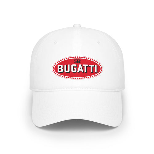 Bugatti Logo Baseball Cap — Vintage Red Oval Car Enthusiast Hat