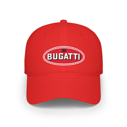 Bugatti Logo Baseball Cap — Vintage Red Oval Car Enthusiast Hat