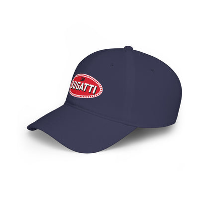 Bugatti Logo Baseball Cap — Vintage Red Oval Car Enthusiast Hat