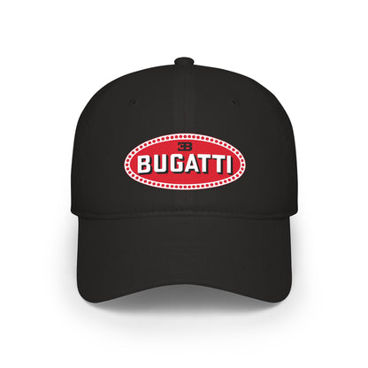 Bugatti Logo Baseball Cap — Vintage Red Oval Car Enthusiast Hat