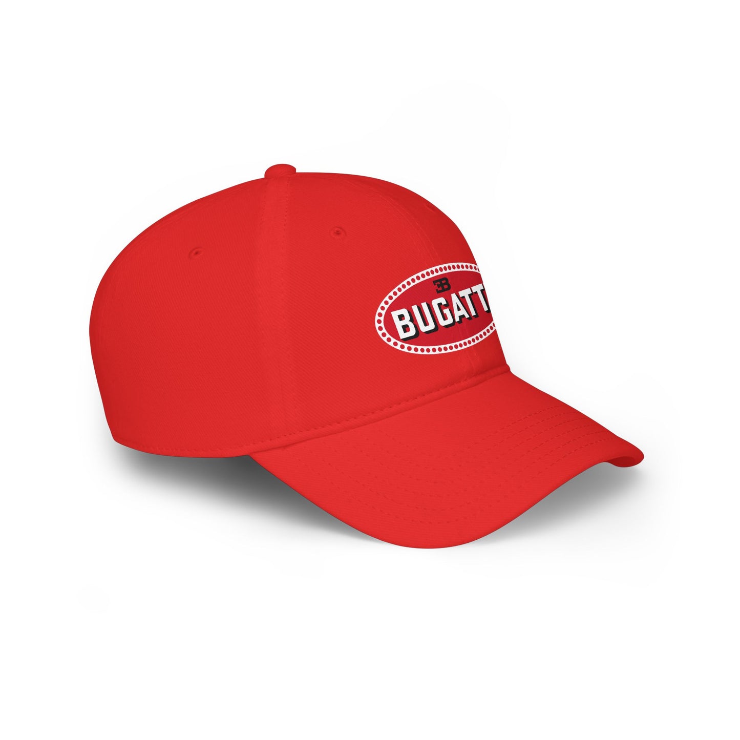 Bugatti Logo Baseball Cap — Vintage Red Oval Car Enthusiast Hat