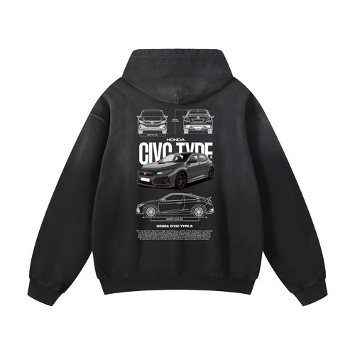 HONDA CIVIC TYPE R Heavyweight Sunfade Oversized Hoodie