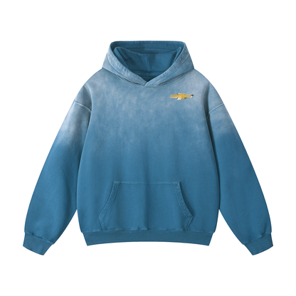 WHITE PONIE Heavyweight Sunfade Oversized Hoodie