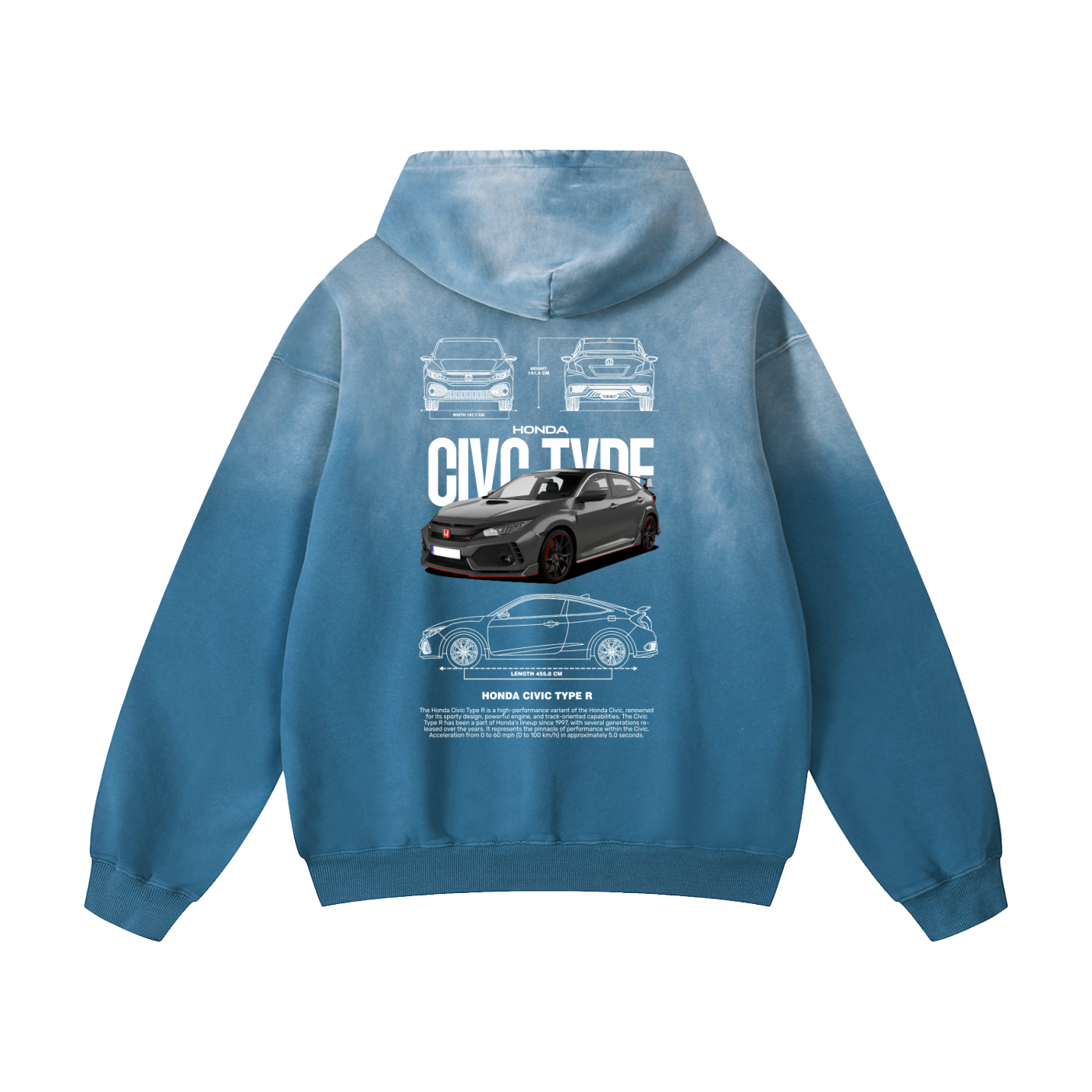 HONDA CIVIC TYPE R Heavyweight Sunfade Oversized Hoodie
