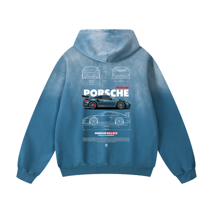 911GT3RS Heavyweight Sunfade Oversized Hoodie