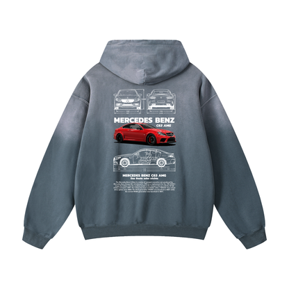 C63 AMG Heavyweight Sunfade Oversized Hoodie