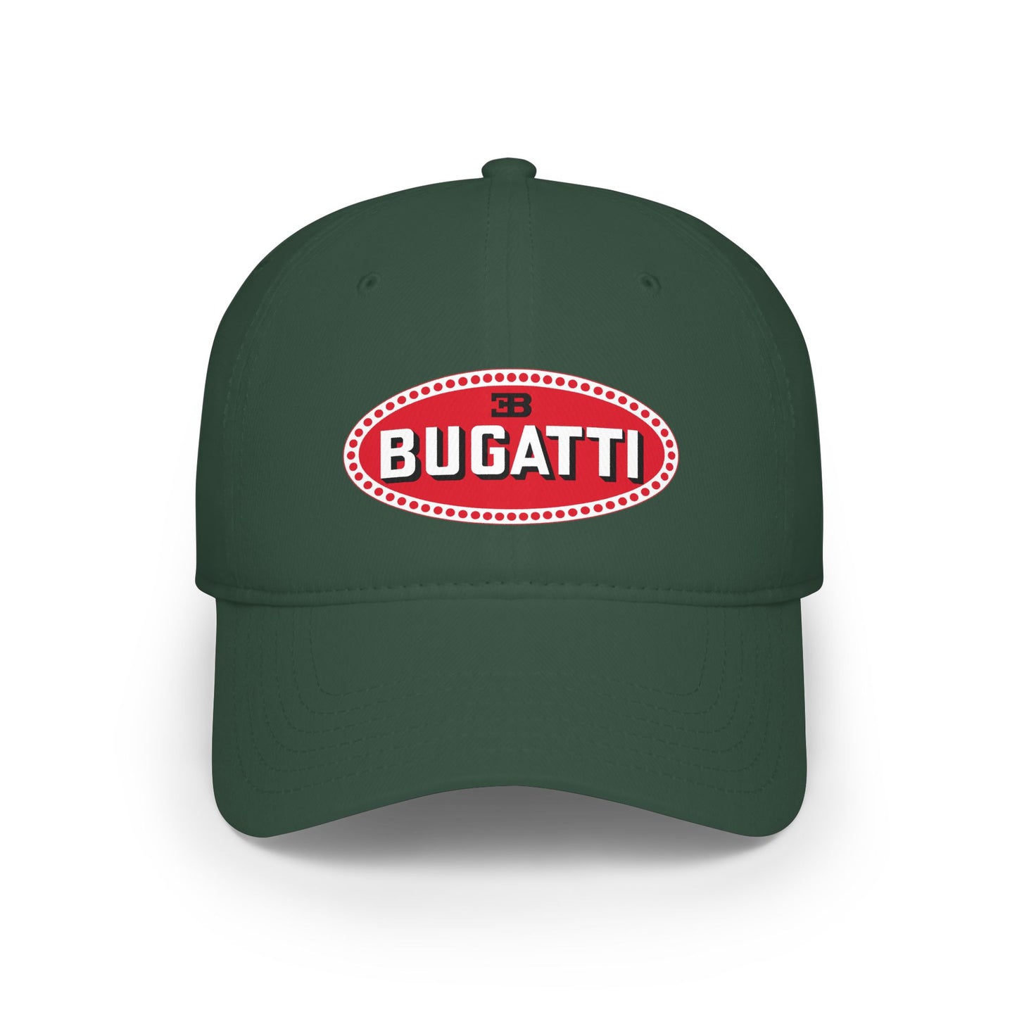 Bugatti Logo Baseball Cap — Vintage Red Oval Car Enthusiast Hat