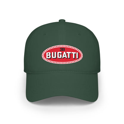 Bugatti Logo Baseball Cap — Vintage Red Oval Car Enthusiast Hat