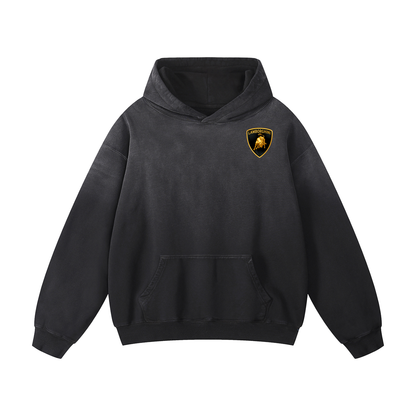 RED HURACAN Heavyweight Sunfade Oversized Hoodie