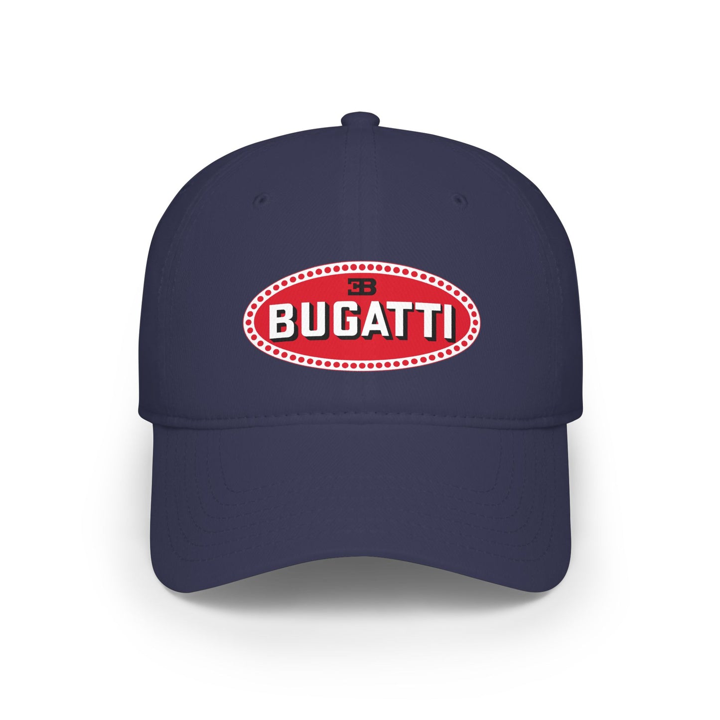 Bugatti Logo Baseball Cap — Vintage Red Oval Car Enthusiast Hat