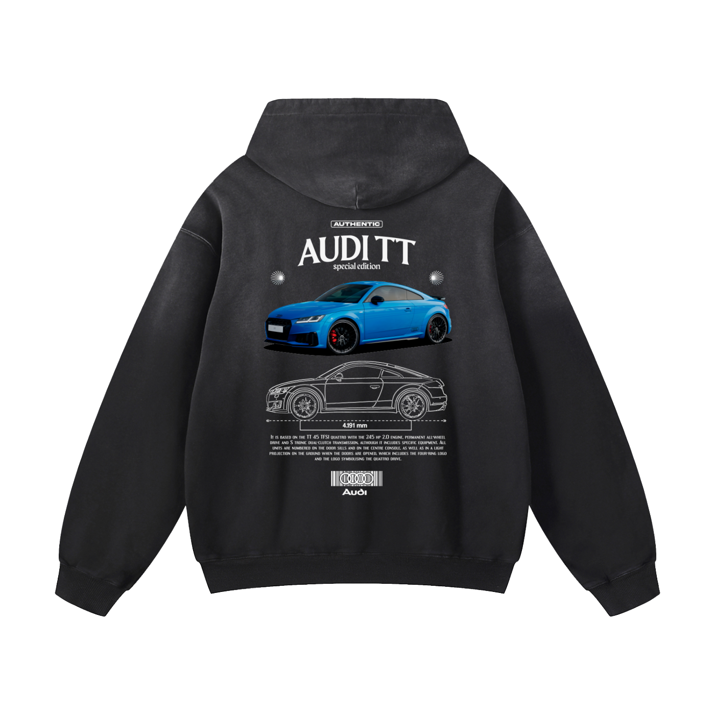 BLUE R8 Heavyweight Sunfade Oversized Hoodie