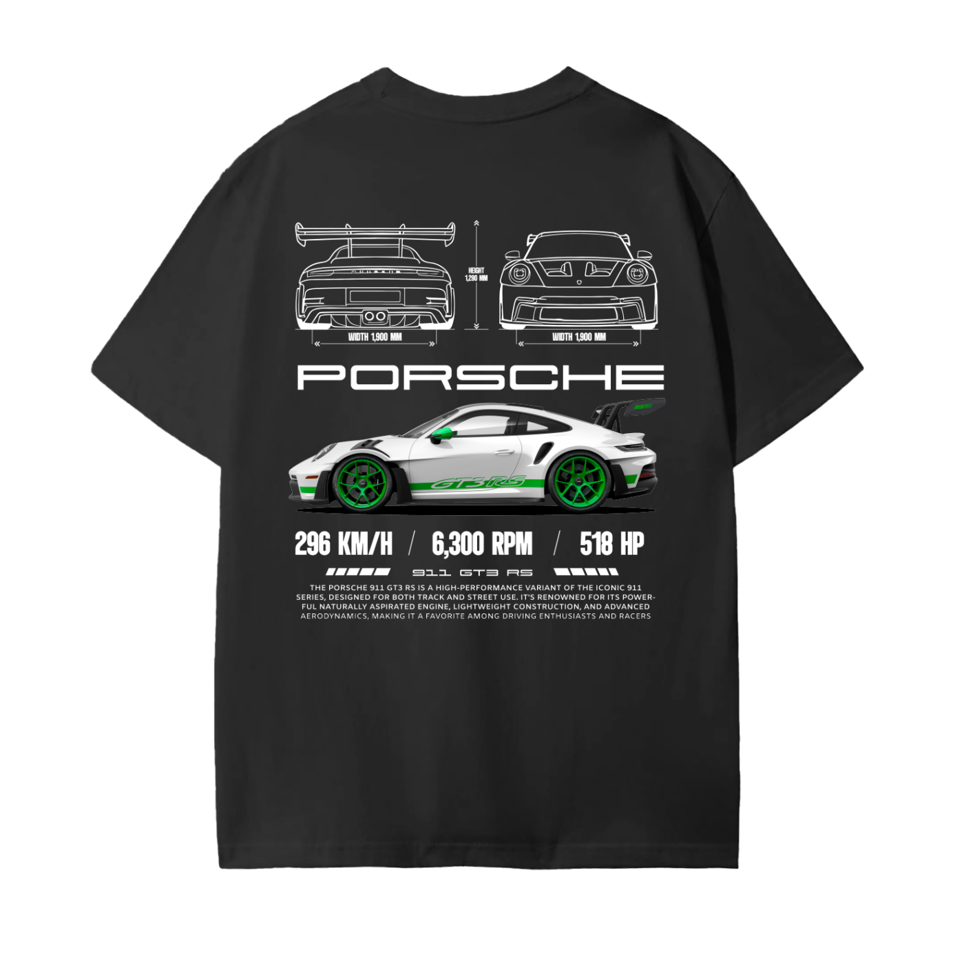 WHITE GREEN 911 Unisex Seamless Cotton T-Shirt
