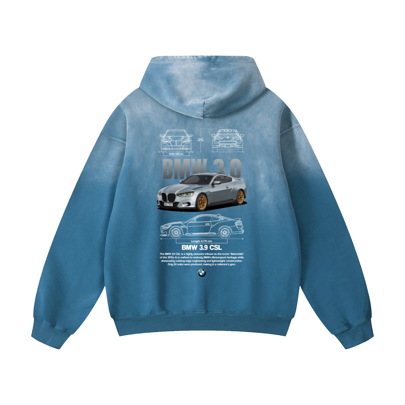 BMW 3.9 Heavyweight Sunfade Oversized Hoodie