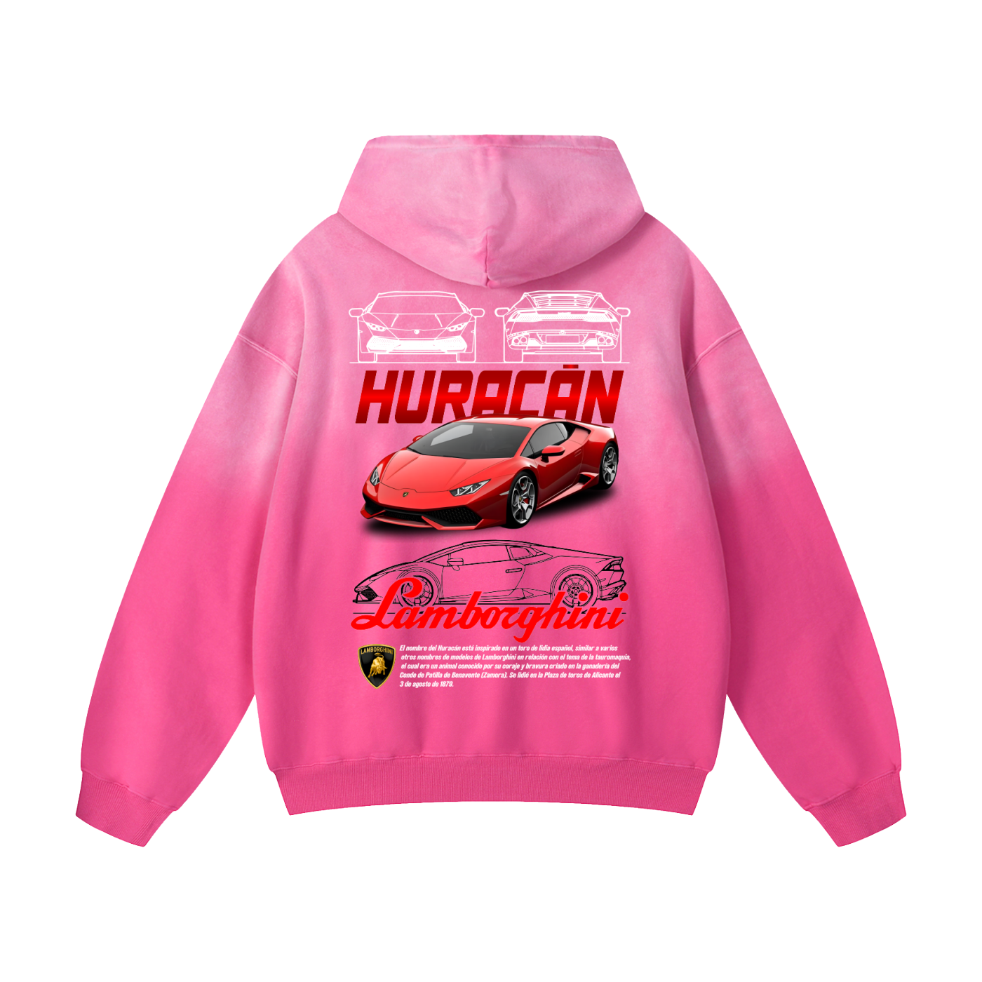 RED HURACAN Heavyweight Sunfade Oversized Hoodie