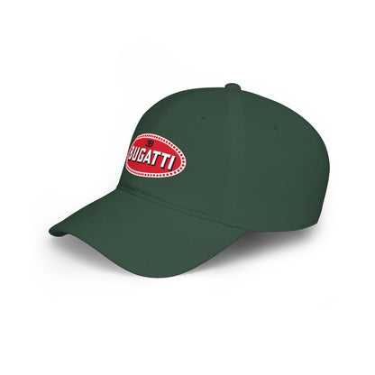 Bugatti Logo Baseball Cap — Vintage Red Oval Car Enthusiast Hat