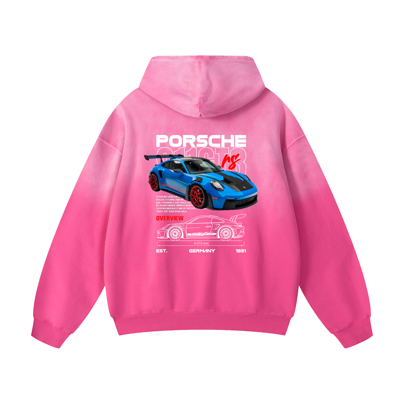 911GT3 Heavyweight Sunfade Oversized Hoodie