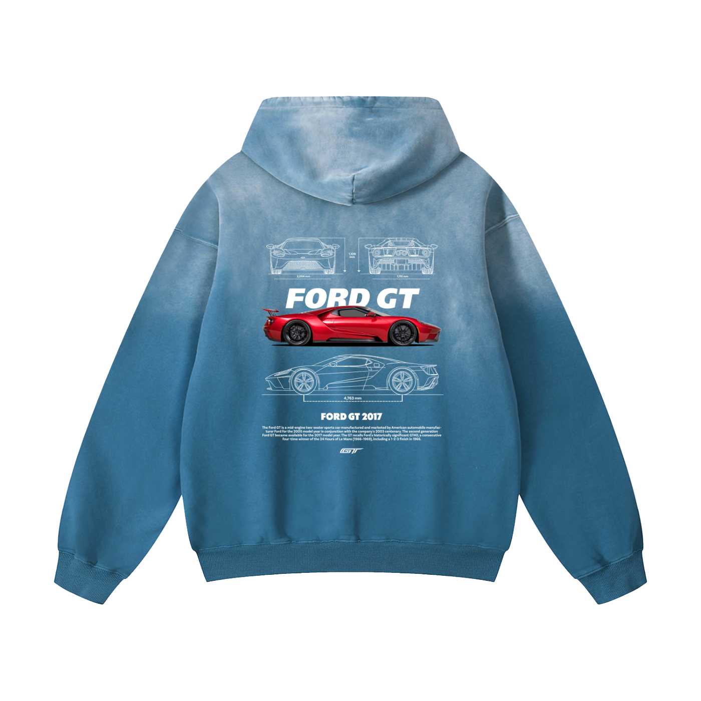 FORD GT Heavyweight Sunfade Oversized Hoodie