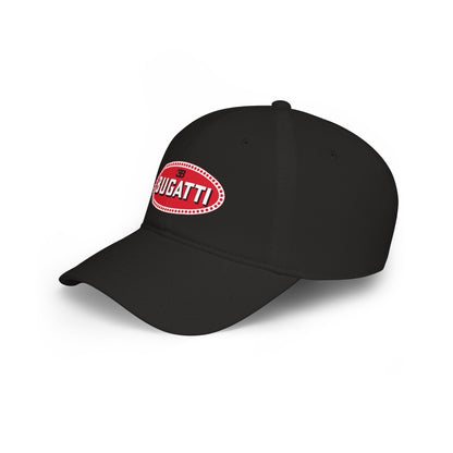 Bugatti Logo Baseball Cap — Vintage Red Oval Car Enthusiast Hat