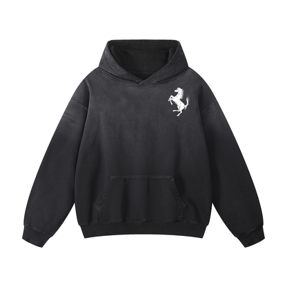RED F8 Heavyweight Sunfade Oversized Hoodie