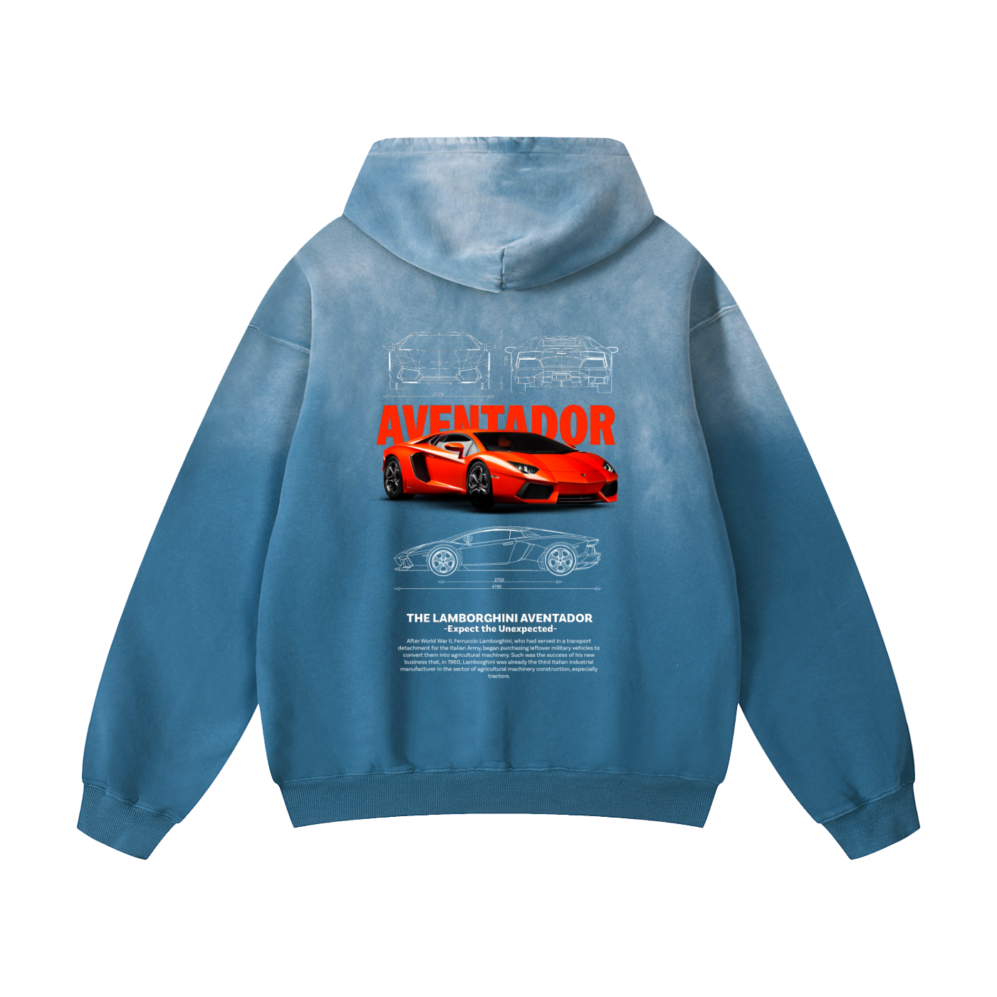 RED AVENTADOR Heavyweight Sunfade Oversized Hoodie