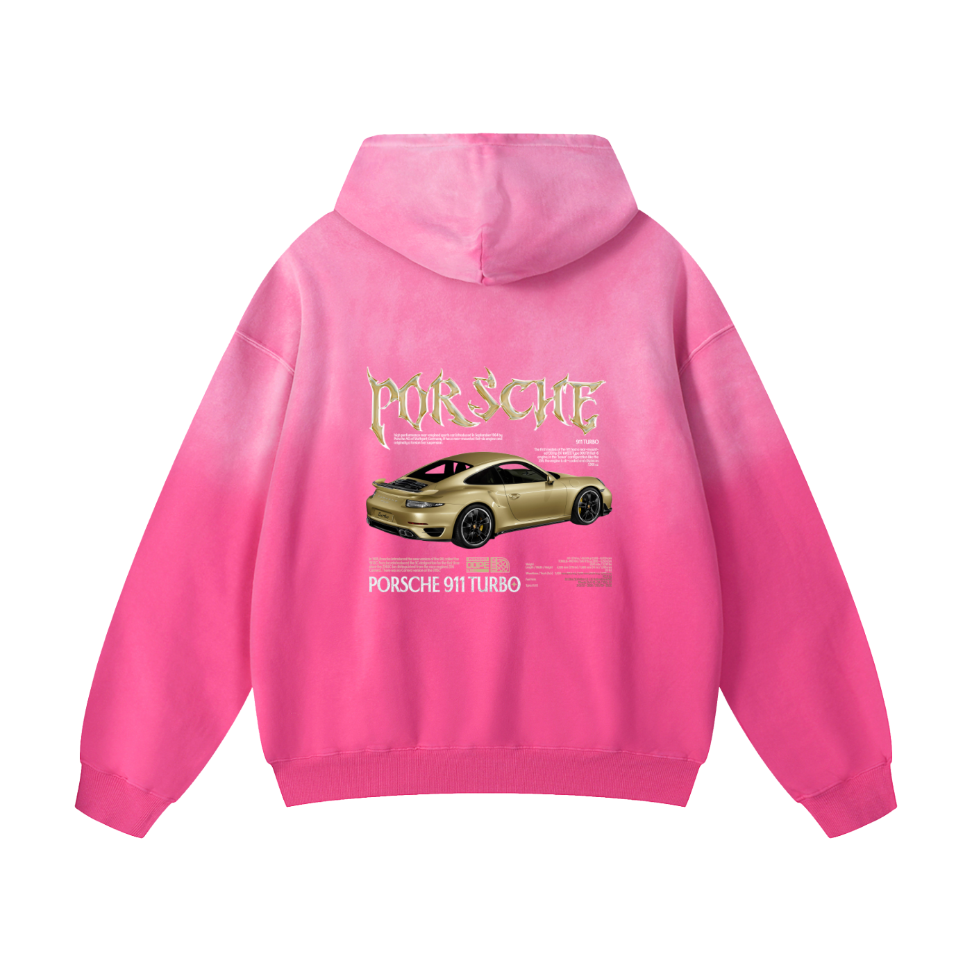GOLD PORSCHE Heavyweight Sunfade Oversized Hoodie