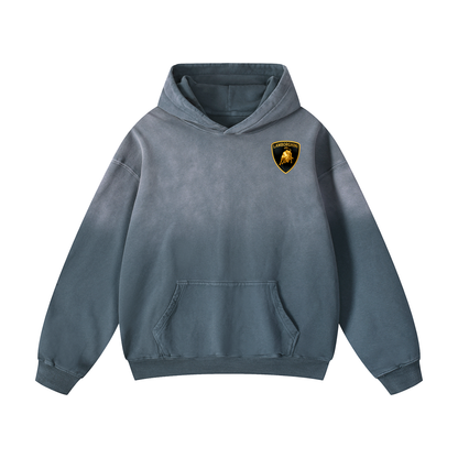 RED HURACAN Heavyweight Sunfade Oversized Hoodie