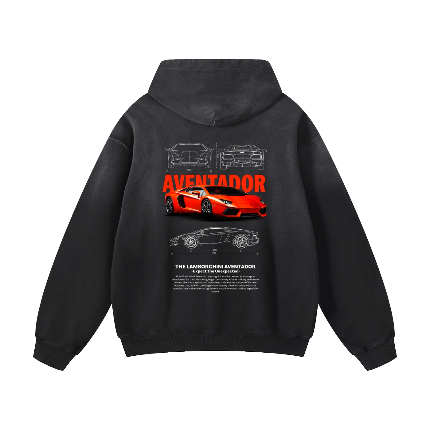 RED AVENTADOR Heavyweight Sunfade Oversized Hoodie