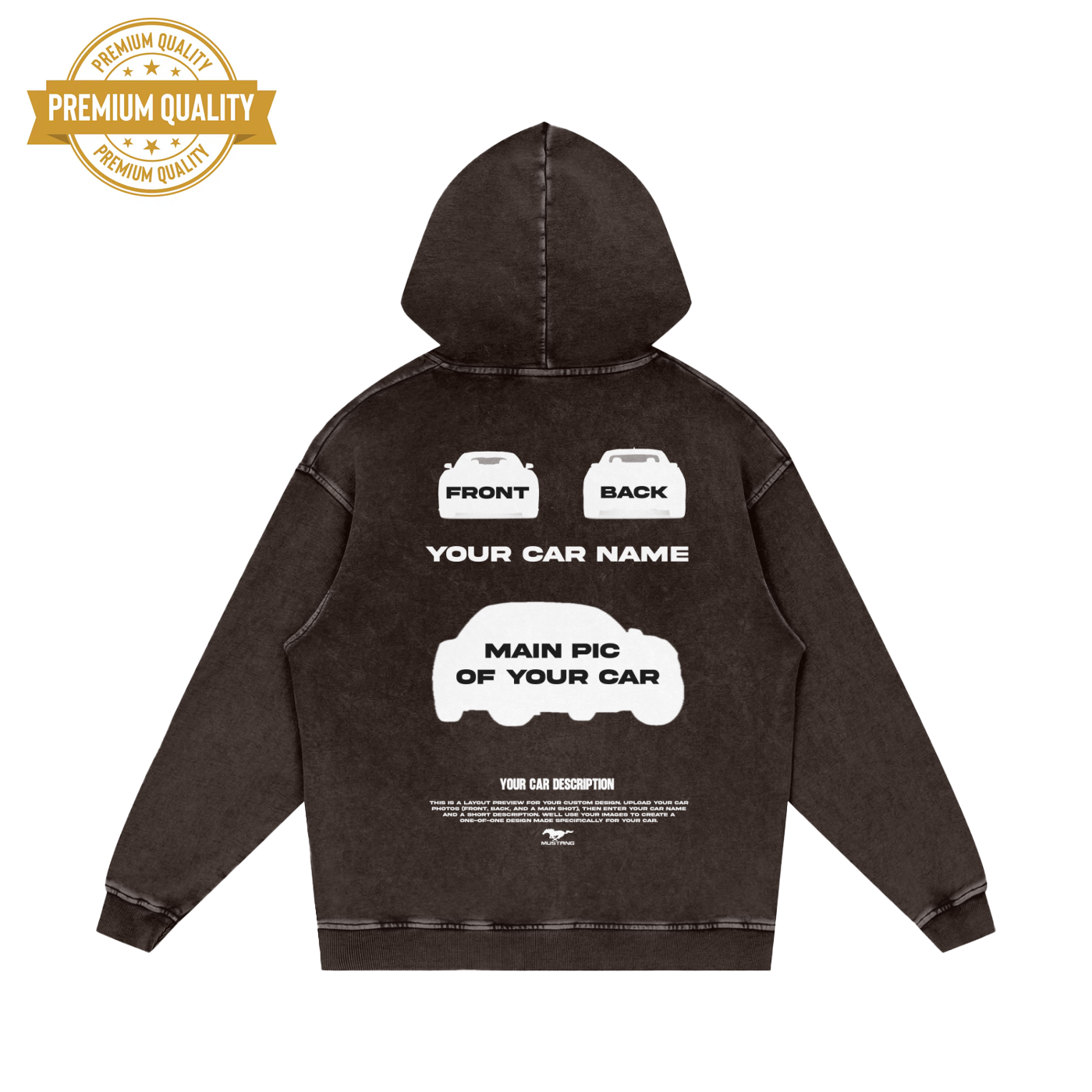 Personalized Car Snow Washed Loose Cotton Hoodie