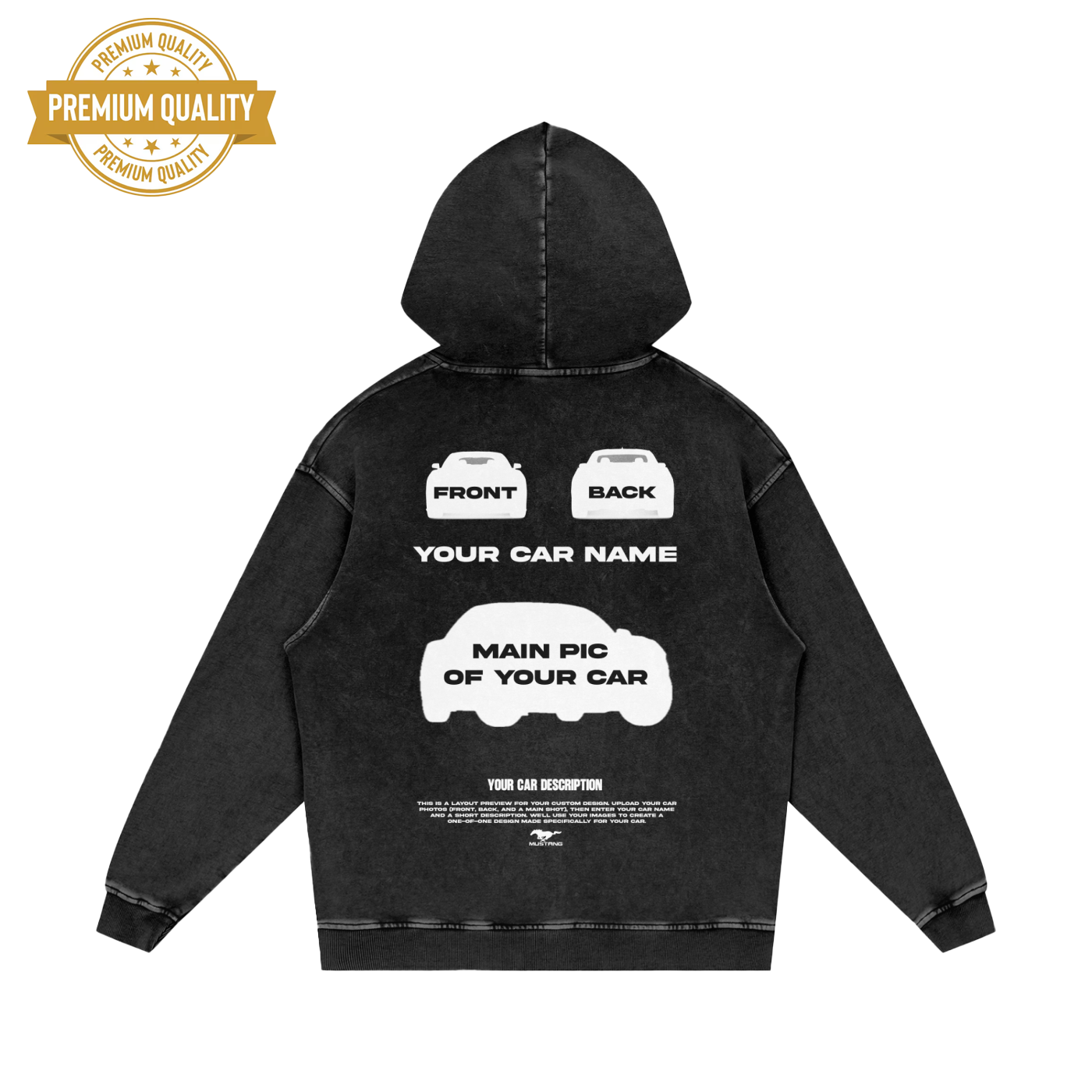 Personalized Car Snow Washed Loose Cotton Hoodie
