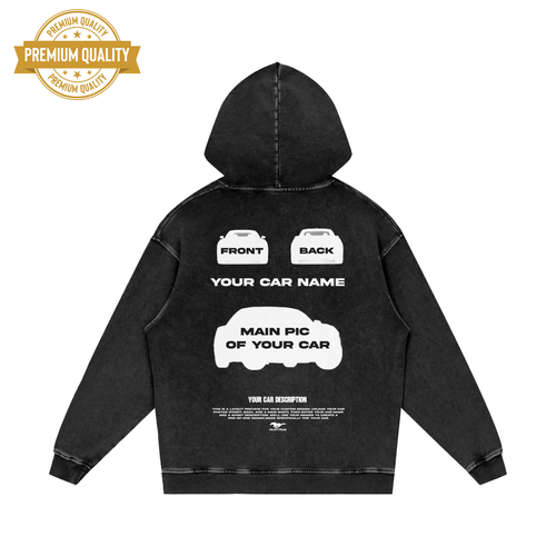 Personalized Car Snow Washed Loose Cotton Hoodie
