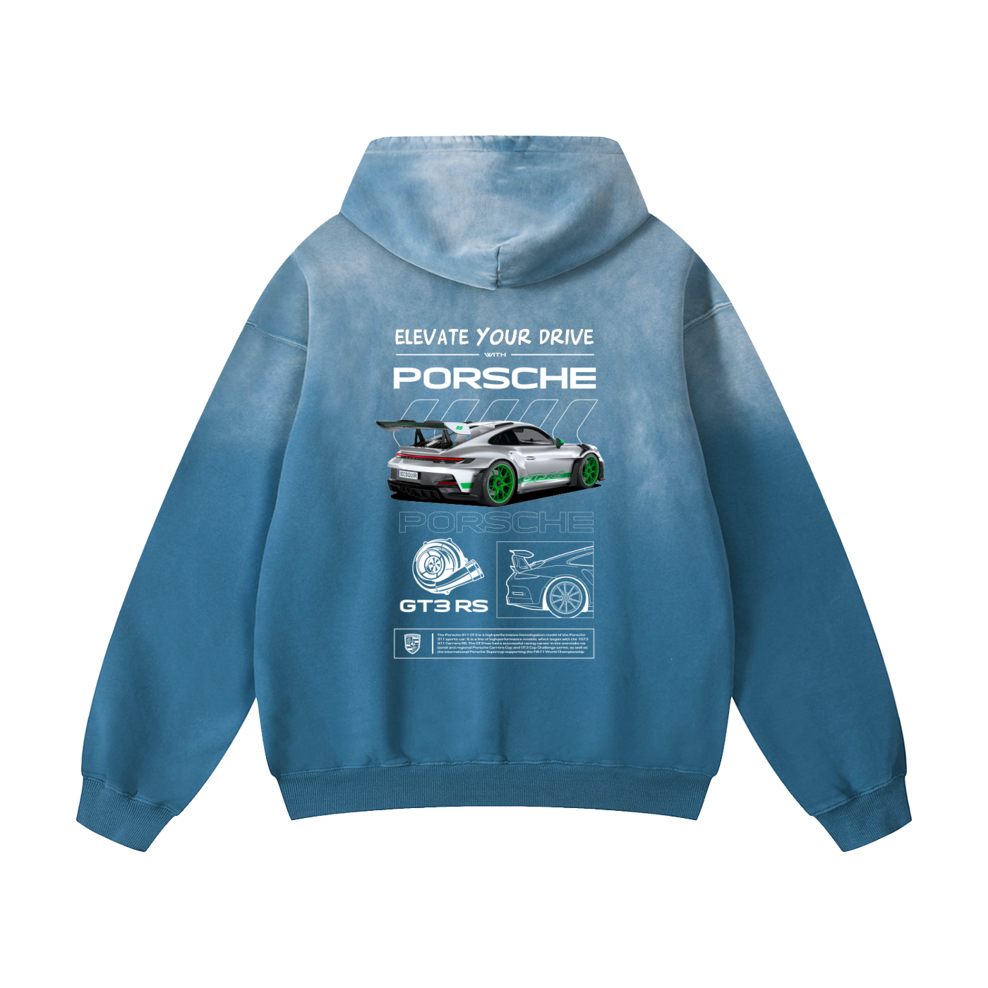 GREEN GT3RS Heavyweight Sunfade Oversized Hoodie