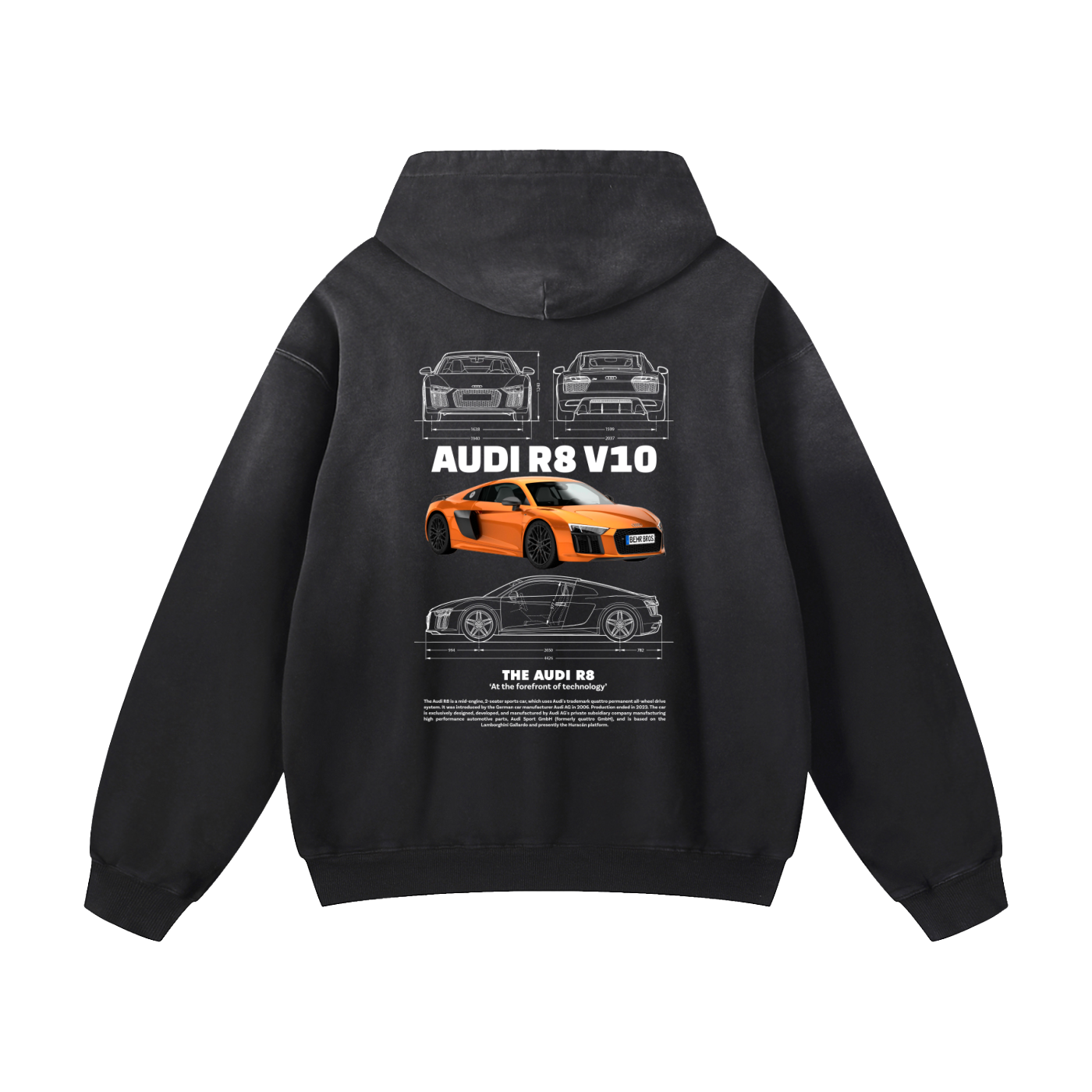 ORANGE R8 Heavyweight Sunfade Oversized Hoodie