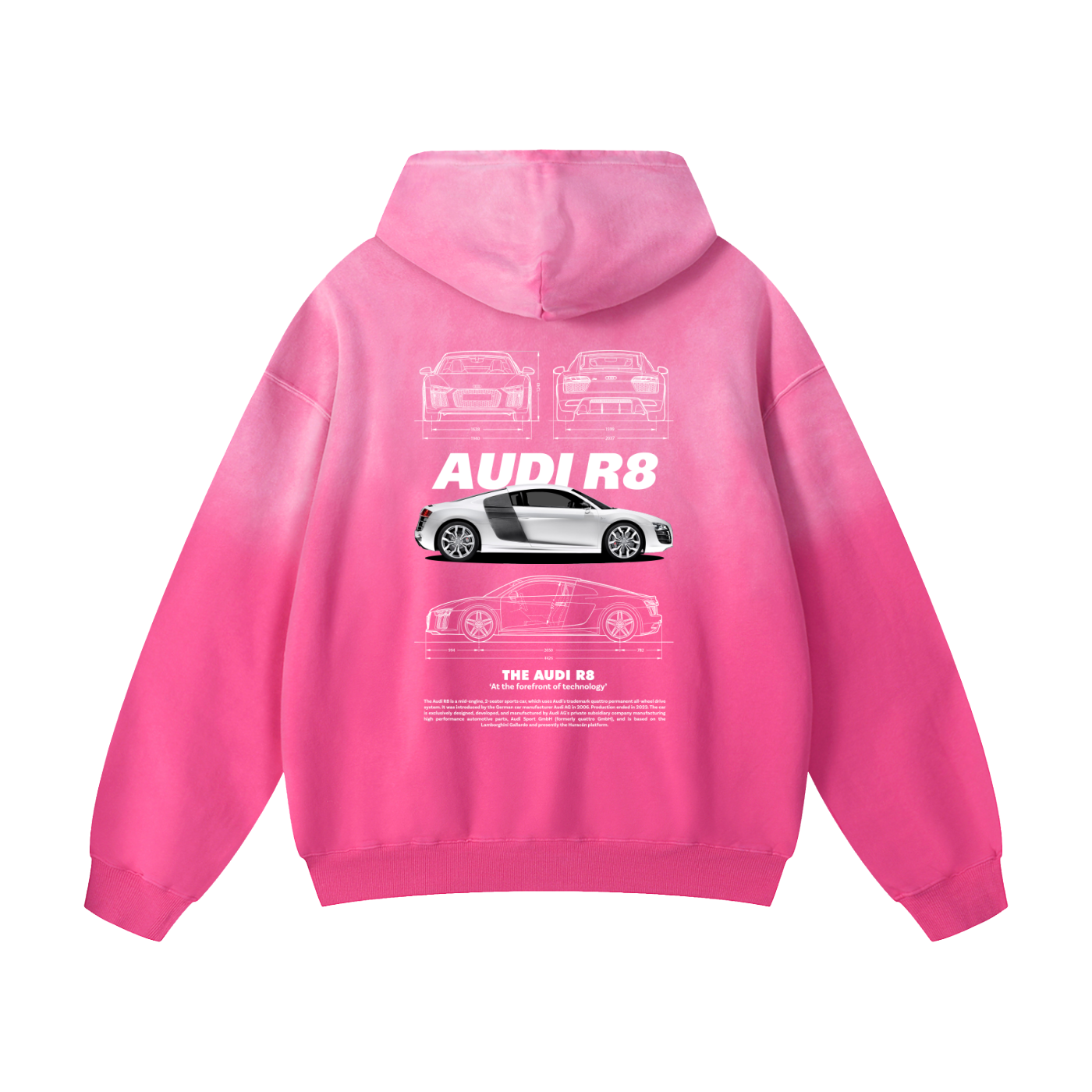 WHITE R8 Heavyweight Sunfade Oversized Hoodie