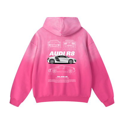 WHITE R8 Heavyweight Sunfade Oversized Hoodie