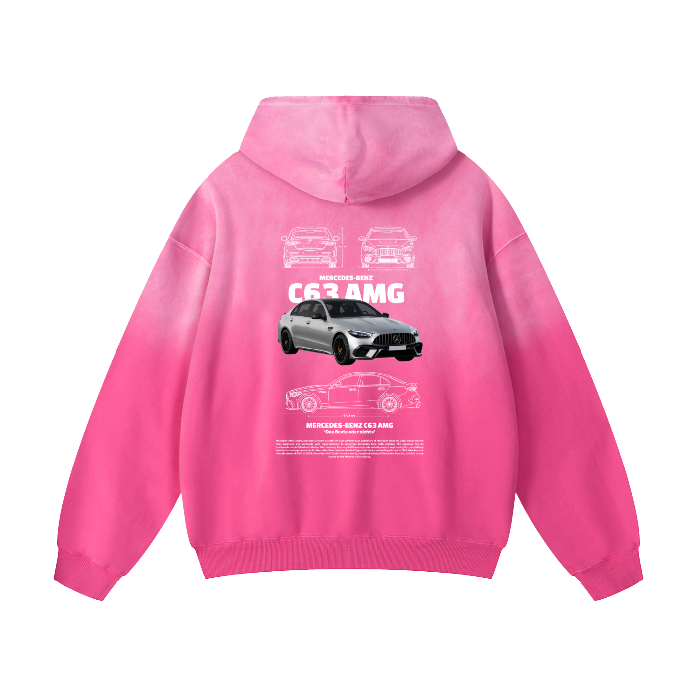 GRAY C63 AMG Heavyweight Sunfade Oversized Hoodie
