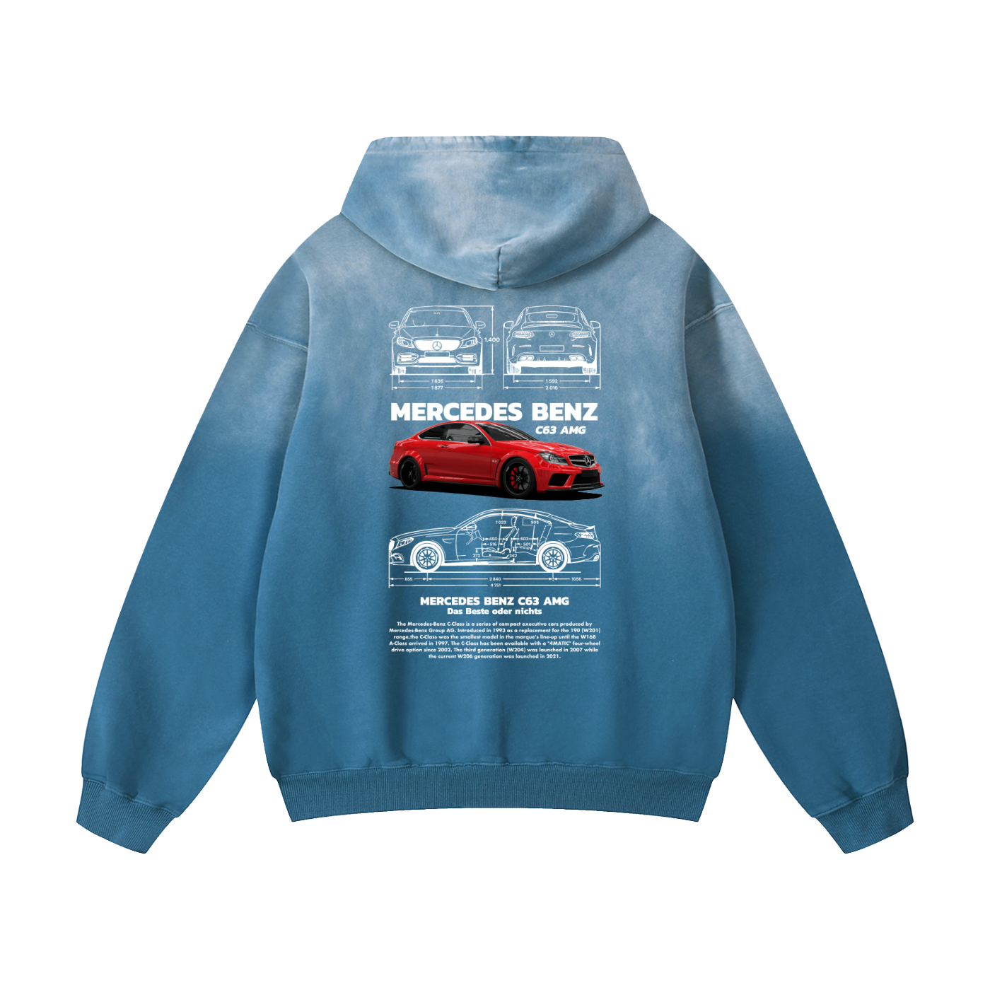 C63 AMG Heavyweight Sunfade Oversized Hoodie
