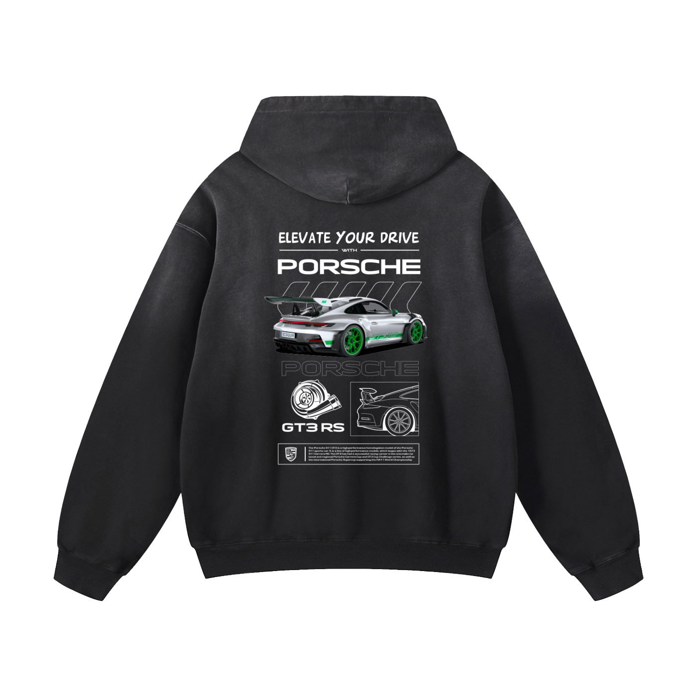 GREEN GT3RS Heavyweight Sunfade Oversized Hoodie