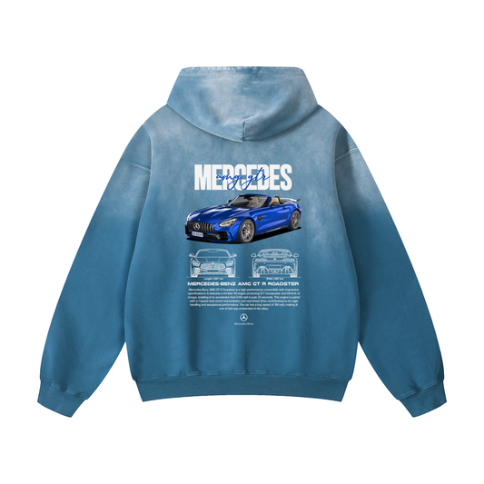 BLUE AMG Heavyweight Sunfade Oversized Hoodie