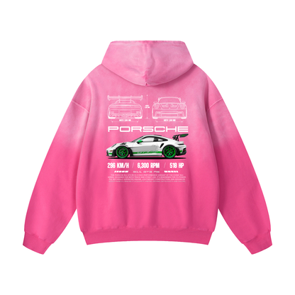 WHITE GREEN 911 Heavyweight Sunfade Oversized Hoodie