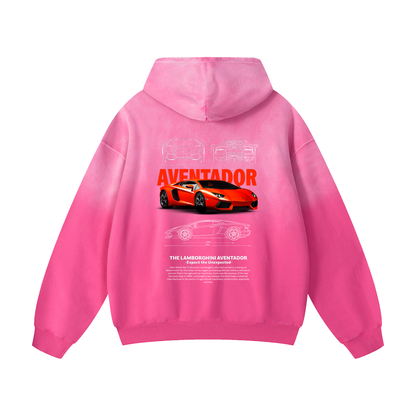 RED AVENTADOR Heavyweight Sunfade Oversized Hoodie